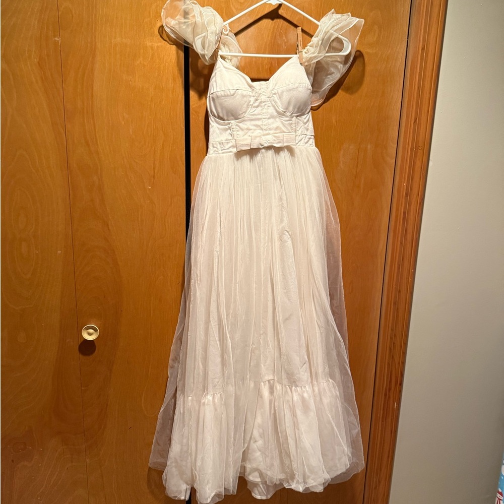 Mable Cream Satin Dress